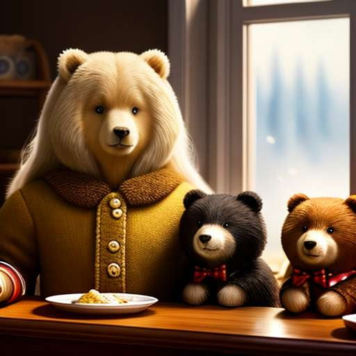 Goldilocks and the Three Bears Portrait - Midjourney Image Prompt - Socialdraft