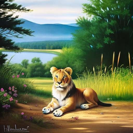 Lion Cub Midjourney Prompt - Customizable Wildlife Art Creation - Socialdraft