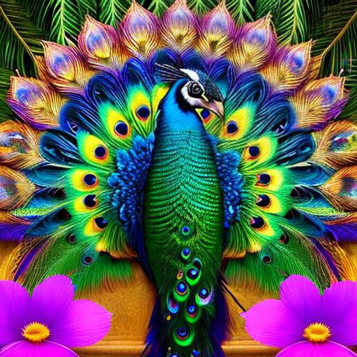 Peacock Celebration Midjourney Prompt: Create Stunning Peacock Artwork - Socialdraft