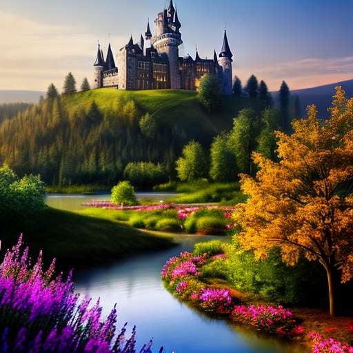 "Enchanted Castle" Midjourney Prompt for Fairytale Landscape Portrait Image Generation - Socialdraft