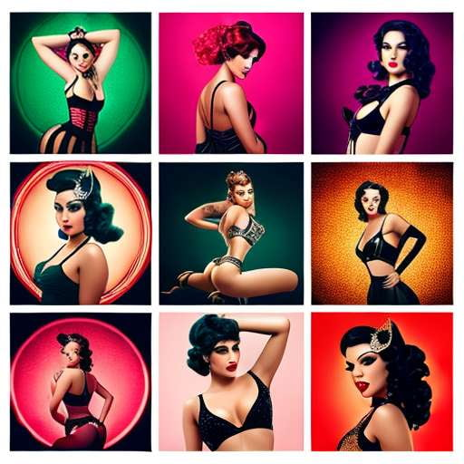 Vintage Burlesque Dancer Midjourney Sticker Pack - Sexy Girls Image Prompt - Socialdraft