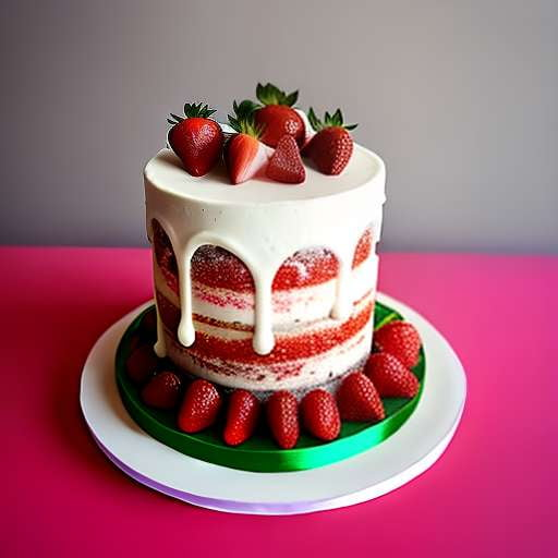 Fantasy Strawberry Time Travel Cake Midjourney Prompt - Customizable Text-to-Image Model - Socialdraft