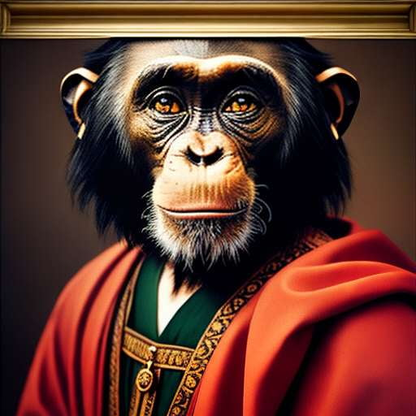 Renaissance Chimpanzee Midjourney Prompt: Customizable Art Creation - Socialdraft