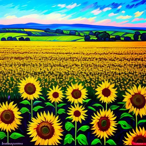 "Fields of Sunshine" Midjourney Prompt - Customizable Text-to-Image Art - Socialdraft