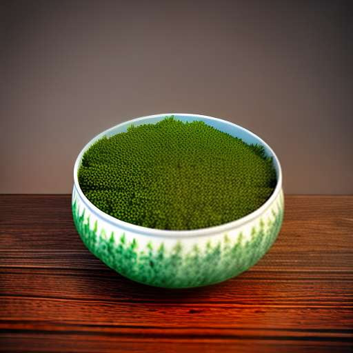 Leafy Ceramic Fruit Bowl Midjourney Prompt - Customizable Botanical Art - Socialdraft