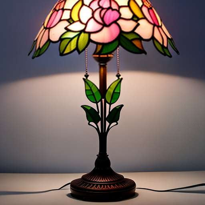 Tiffany Peony Lamp Midjourney Creation - Unique Handcrafted Prompts for Image Generation - Socialdraft