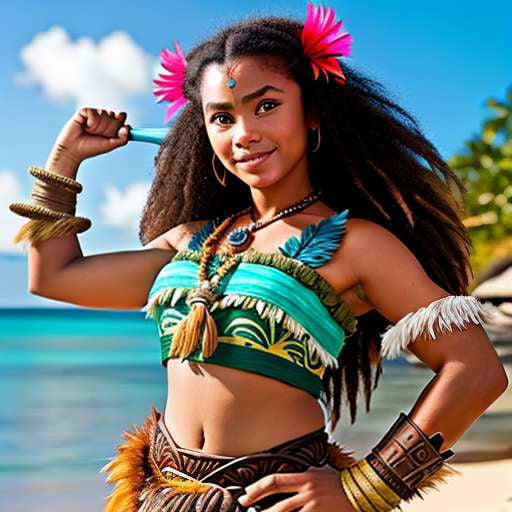 "Moana Inspired Cosplay Outfit - Customizable Midjourney Prompt" - Socialdraft