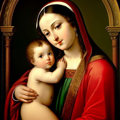 Madonna and Child with Pomegranate Midjourney Art Prompt - Socialdraft