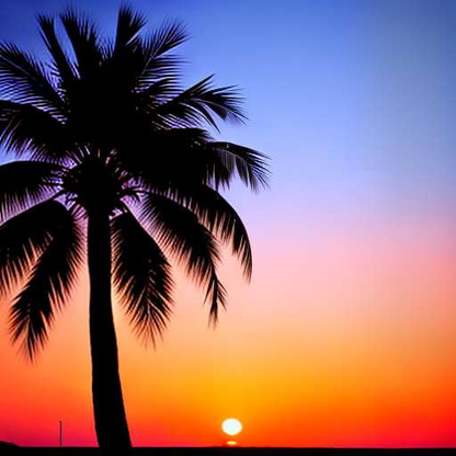Palm Tree Silhouette Sticker - Midjourney Image Generator - Socialdraft