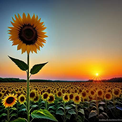 Sunflower Sunrise Midjourney Prompt - Customizable Text-to-Image Creation - Socialdraft