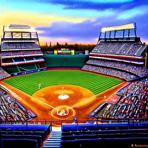 Baseball Stadium Portrait Midjourney Prompt - Create your own Custom Sports Art - Socialdraft
