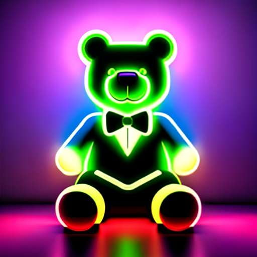 Neon Teddy Bear Jacket Midjourney Prompt - Create Your Own Custom Look - Socialdraft
