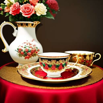 "Renaissance Red Fine China" Midjourney Prompt - Customizable Text-to-Image Creation - Socialdraft