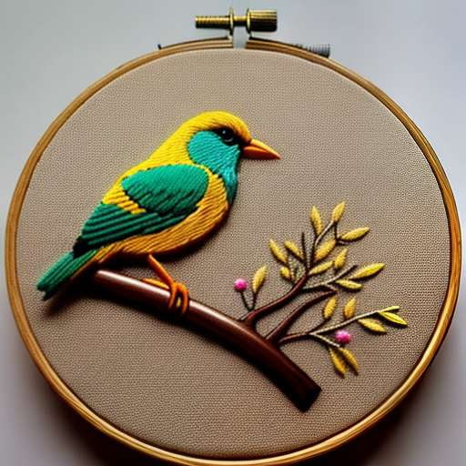 Bird Hoop Embroidery Midjourney Prompt: Create Your Own Whimsical Avian Artwork - Socialdraft