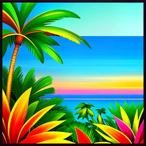 Tropical Paradise Midjourney Prompt - Customizable Beach Scene - Socialdraft