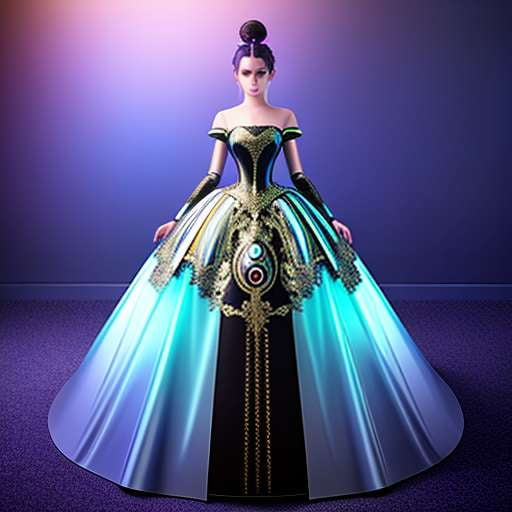 Robotic Ball Gown Midjourney Prompt - Customizable AI Generated Fashion Design - Socialdraft