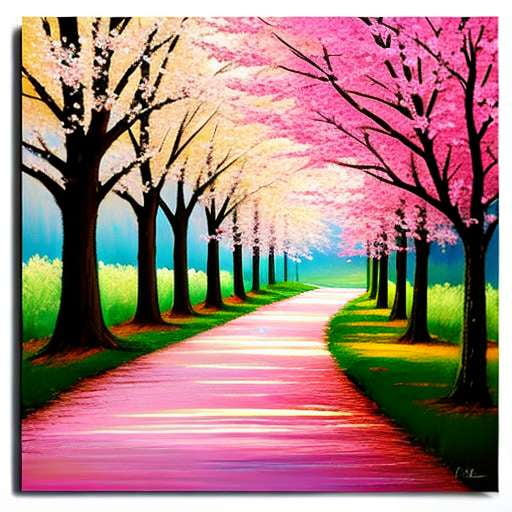 Cherry Blossom Trail Midjourney Creation Kit - Beautiful and Customizable Image Prompts - Socialdraft