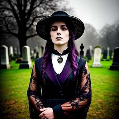 Gothic Cemetery Portrait Midjourney Prompt - Create Your Own Dark Masterpiece - Socialdraft