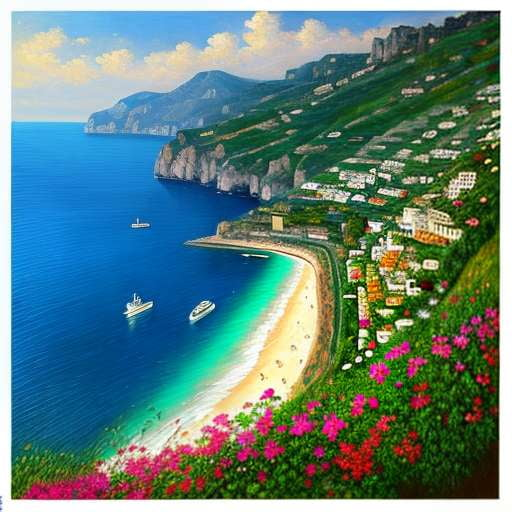 Amalfi Coast Midjourney Prompt - Custom Italian Coastal Landscape Art Image Generator - Socialdraft