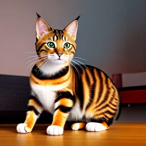 Toyger Cat with Mouse Midjourney Prompt - Customizable Virtual Pet Art ...