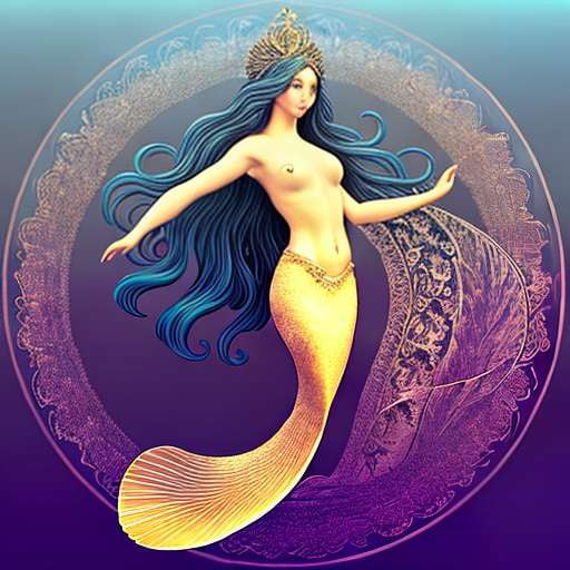 "Mermaid Dreams" Customizable Midjourney Sketch Prompt - Socialdraft