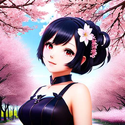 Anime Maid in Cherry Blossom - Midjourney Image Prompt - Socialdraft