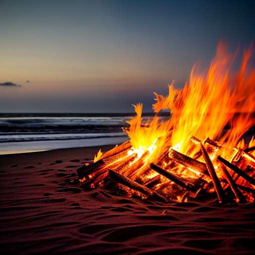 Beach Bonfire Yoga and Surf Midjourney Prompt - Socialdraft
