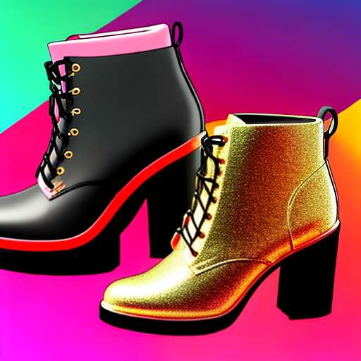Midjourney Metallic Booties with Chunky Chains (Wide Sizes) - Customizable Prompt - Socialdraft