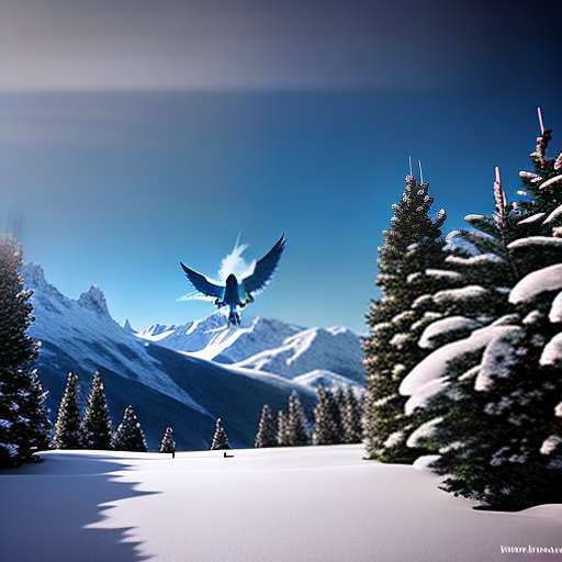 Arctic Adventure Midjourney Prompt - Articuno in Snow-Covered Mountains - Socialdraft
