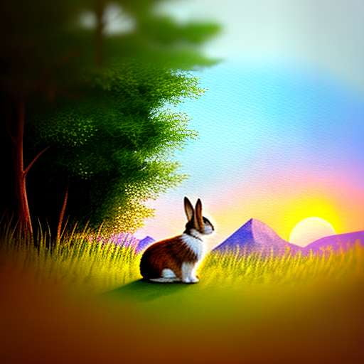 Mountain Sunset Bunny Midjourney Art Prompt - Socialdraft