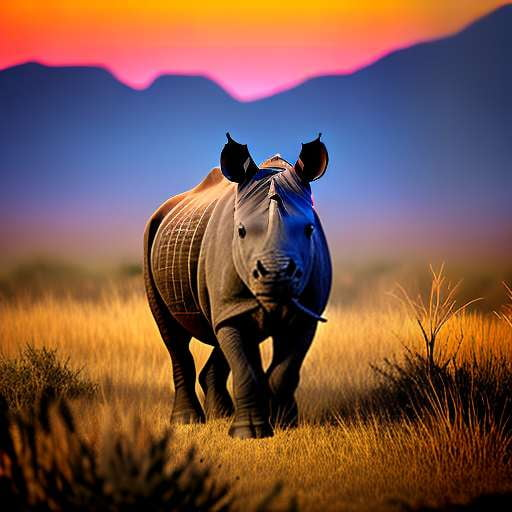 Black Rhino Midjourney Image Prompt - Customizable Wildlife Art - Socialdraft