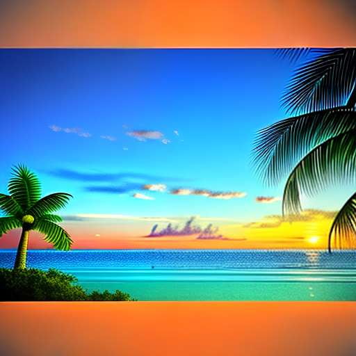 Island Paradise Sunset Midjourney Prompt - Customizable Sunset Art - Socialdraft