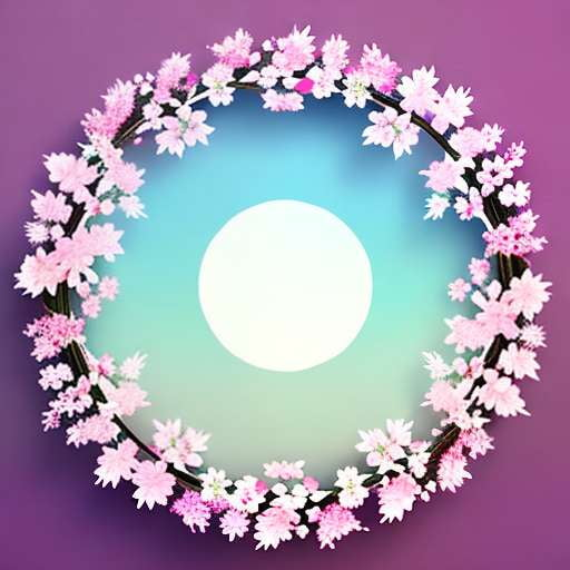 Cherry Blossom Midjourney Wreath - Floral DIY Art Inspiration - Socialdraft