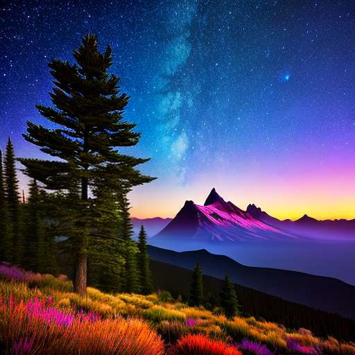 Midjourney Prompt: Starry Night over Diamond Mountain Range - Socialdraft
