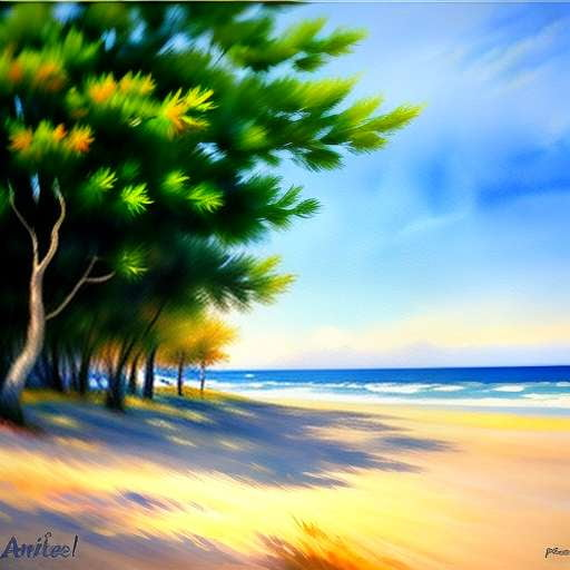 "Blue Skies and Sand" Midjourney Prompt: Create Your Own Dreamy Landscape - Socialdraft
