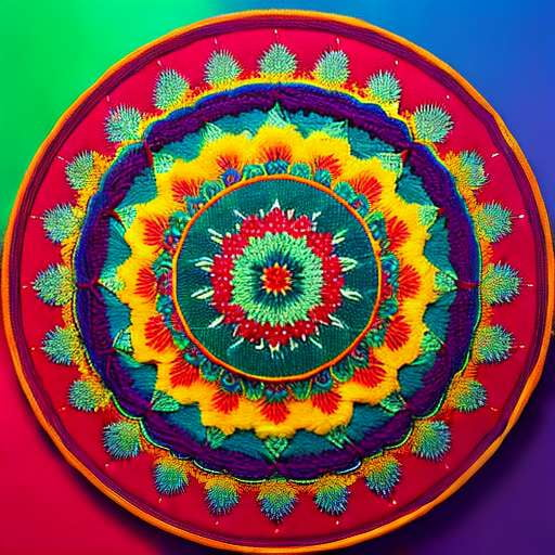 "Custom Embroidered Mandala Wall Art with Midjourney Prompts" - Socialdraft