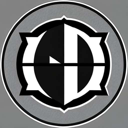 School Logo Black and White Midjourney Prompt - Customizable Design - Socialdraft