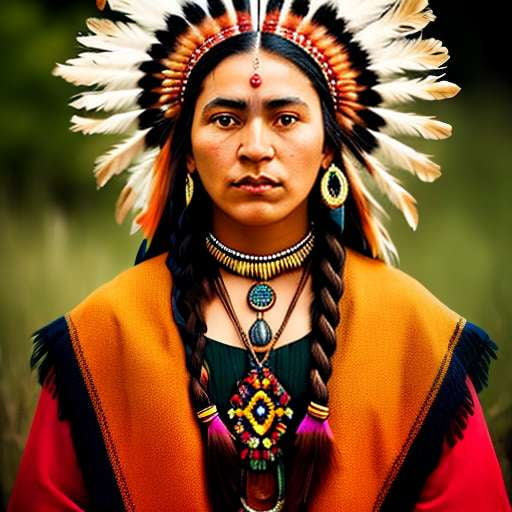 Native American Portrait Midjourney Prompt - Customizable Text-to-Image Model for Original Art Creation - Socialdraft
