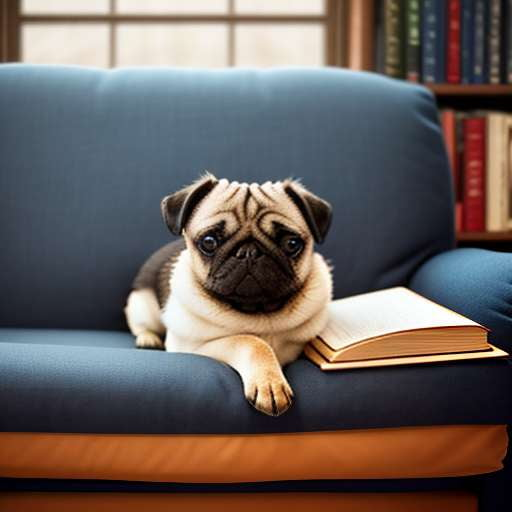 "Patient Pug Reading Club" Midjourney Prompt - Socialdraft