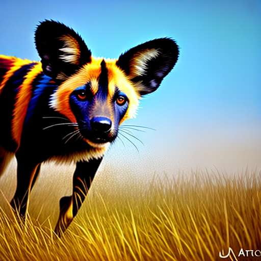 "African Wild Dog" Midjourney Image Prompt - Customizable Art Creation - Socialdraft