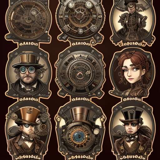 Steampunk Character Stickers for Crafting and Journaling - Socialdraft