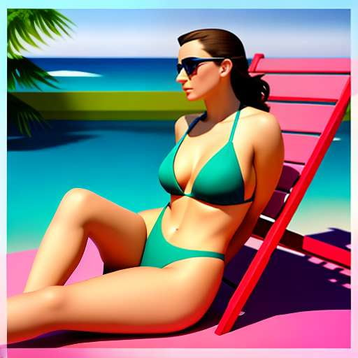 Beach Babe Plunge Neckline Bikini Midjourney Prompt - Socialdraft