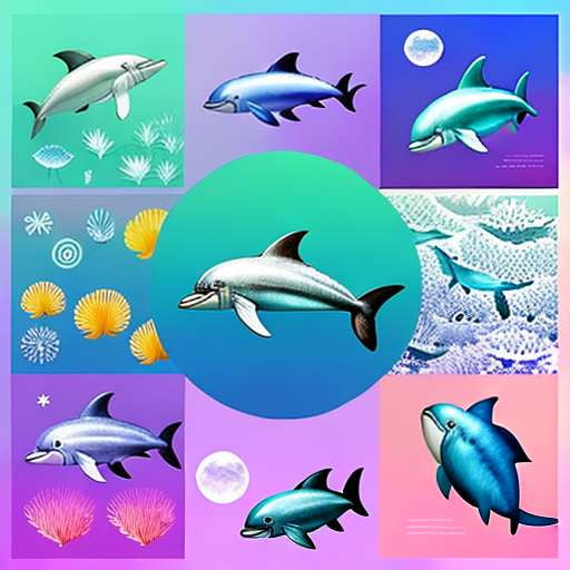 Ocean Animal Sticker Set: Illustrated with Midjourney Magic - Socialdraft