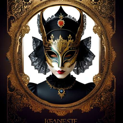 Venetian Masquerade Mask and Tiara Image Prompt - Midjourney