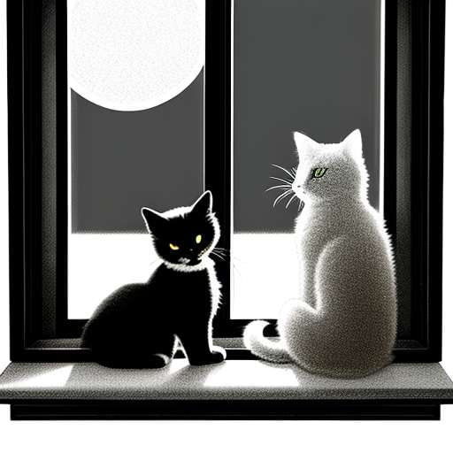 Customizable Black and White Kitty Cats Midjourney Prompt - Socialdraft
