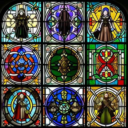 "Stained Glass RPG Characters - Unique Custom Midjourney Prompts" - Socialdraft
