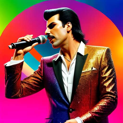 Freddie Mercury Pop Art Midjourney Prompt for Custom Image Creation - Socialdraft