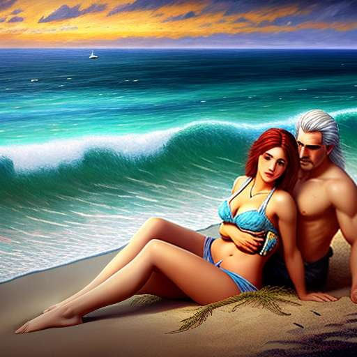 Geralt and Triss Beach Honeymoon Midjourney Image Prompt - Socialdraft