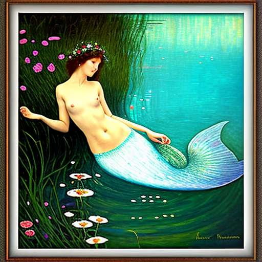 Mermaid Portrait Midjourney Prompt - Customizable Underwater Art - Socialdraft