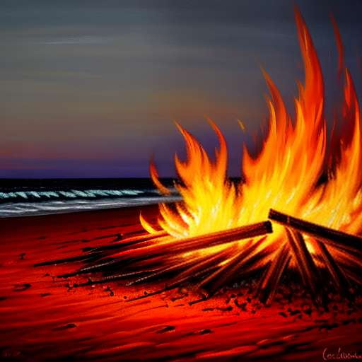 Beach Bonfire Midjourney Prompt: Create Your Own Seaside Bliss - Socialdraft
